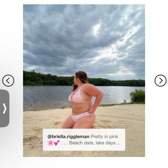 Target x Agua Bendita plus size triangle pink floral striped bikini set - Picture 12 of 16